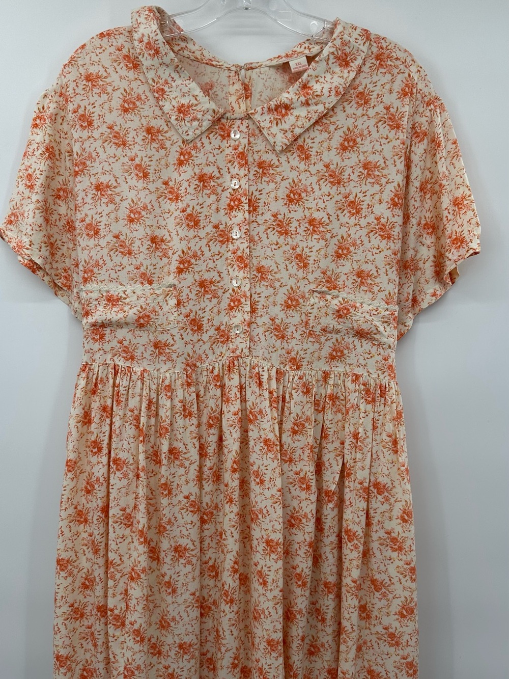 April Cornell Peach Floral Print Vintage Prairie look Dress size XXL - Picture 4 of 11